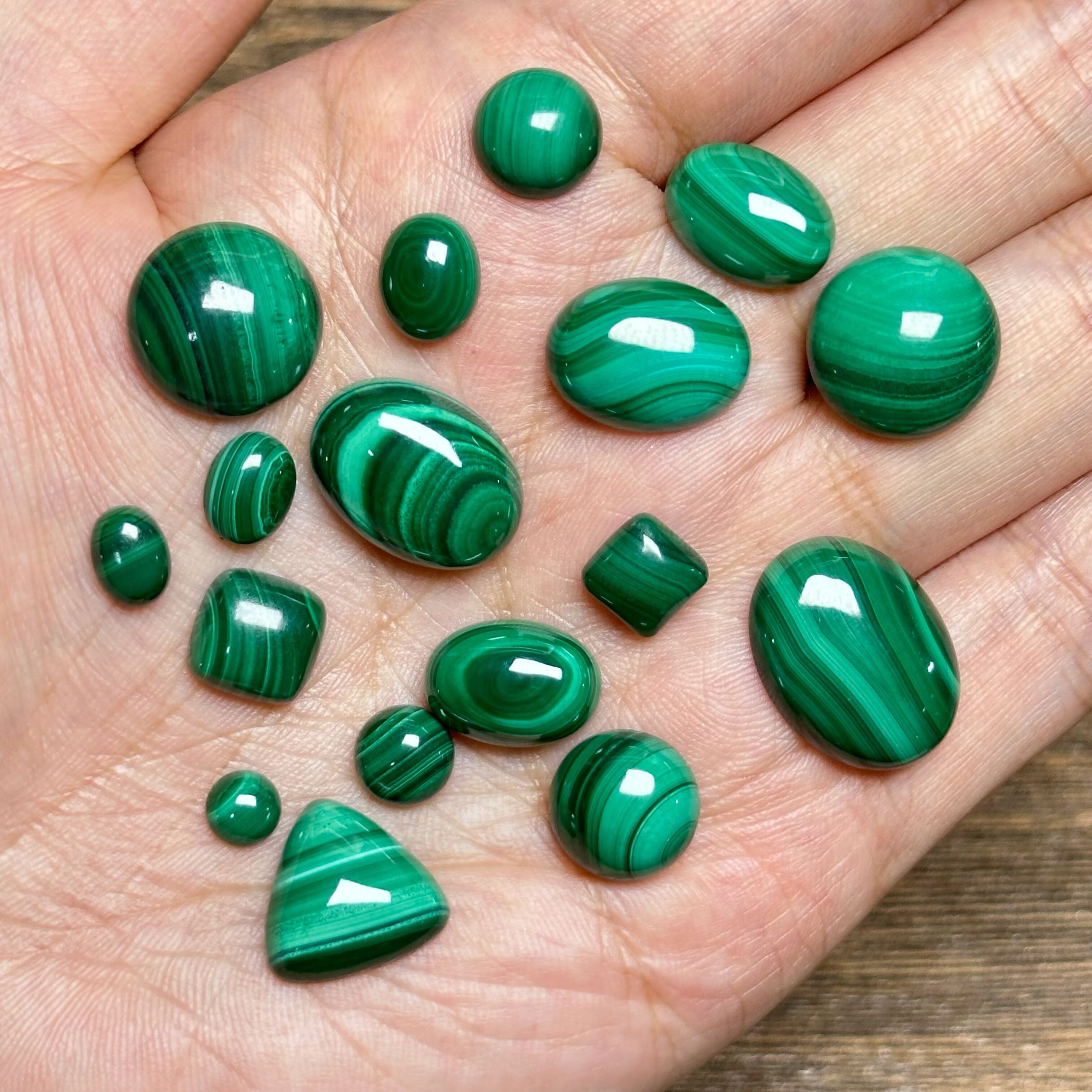 Nhẫn Ngọc Lục Bảo Tự Nhiên Hình Học Mặt Dây Chuyền Vòng Tay Khuyên Tai Trang Sức Thời Trang Tròn Phẳng Mặt Đá Nguyên Khối