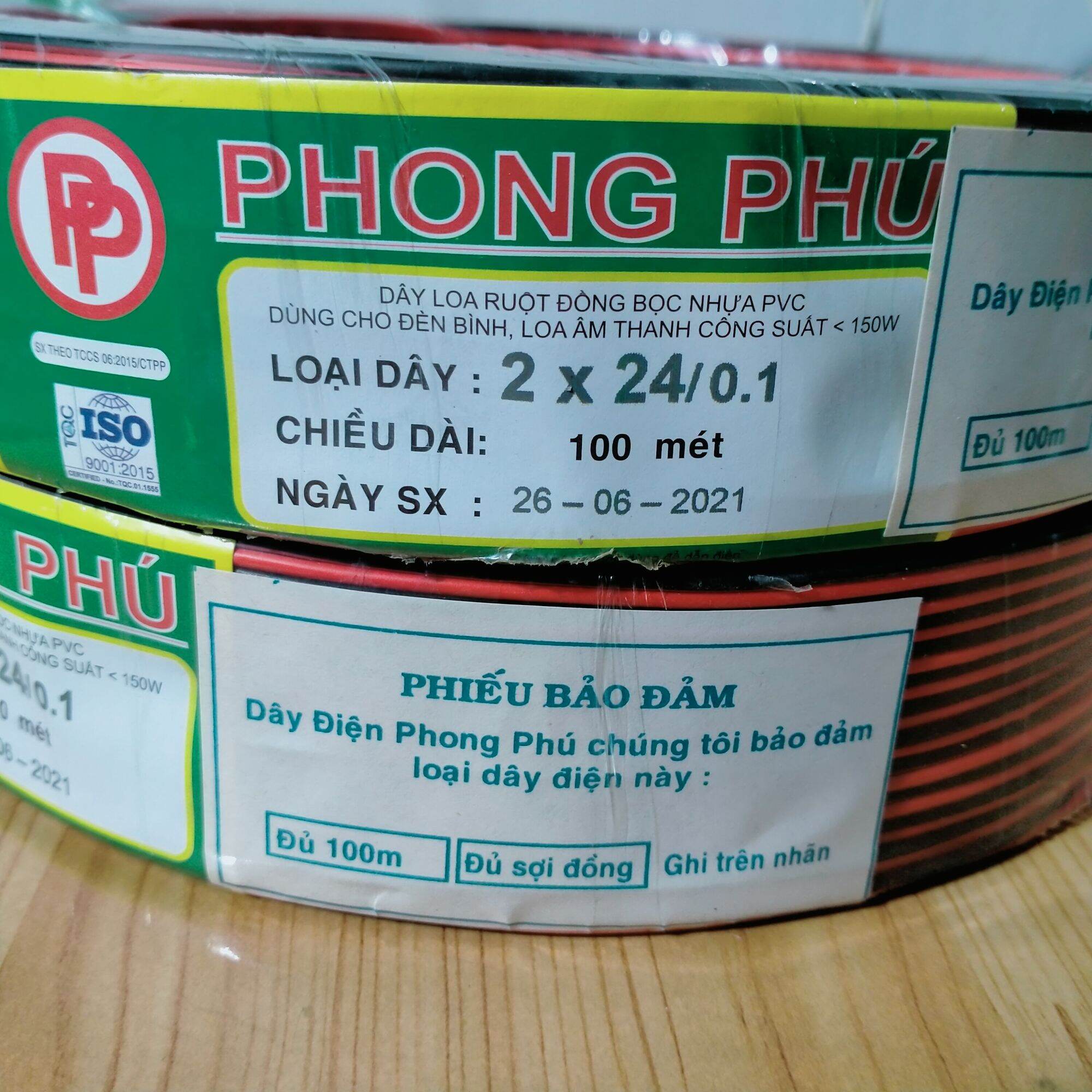 [ 100 mét] Dây Điện Đỏ Đen 2x24/0.1 - Dây Loa