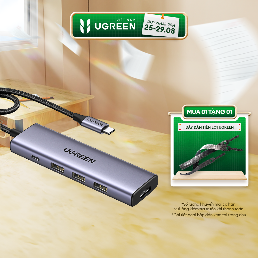 Hub chuyển đổi type c ugreen 5 in 1 | bảo hành 18 tháng | 15596 15597 15495 20932 50209 70495 10919 20197