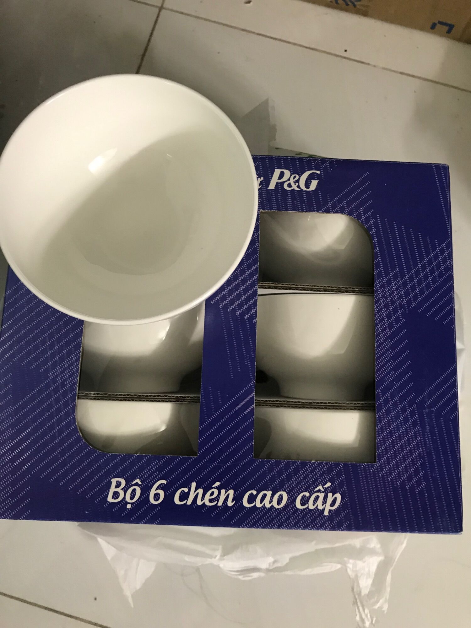 Bộ 6 chén sứ tráng men