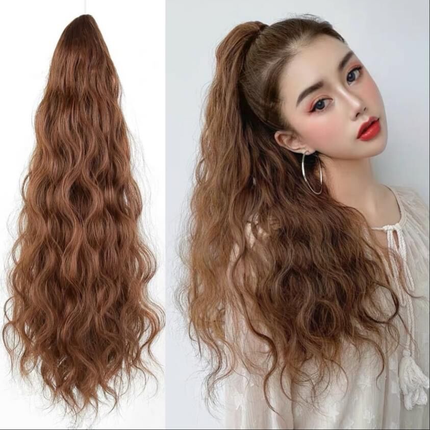 Tóc giả ngoạm xoăn xù sóng dài cực tự nhiên