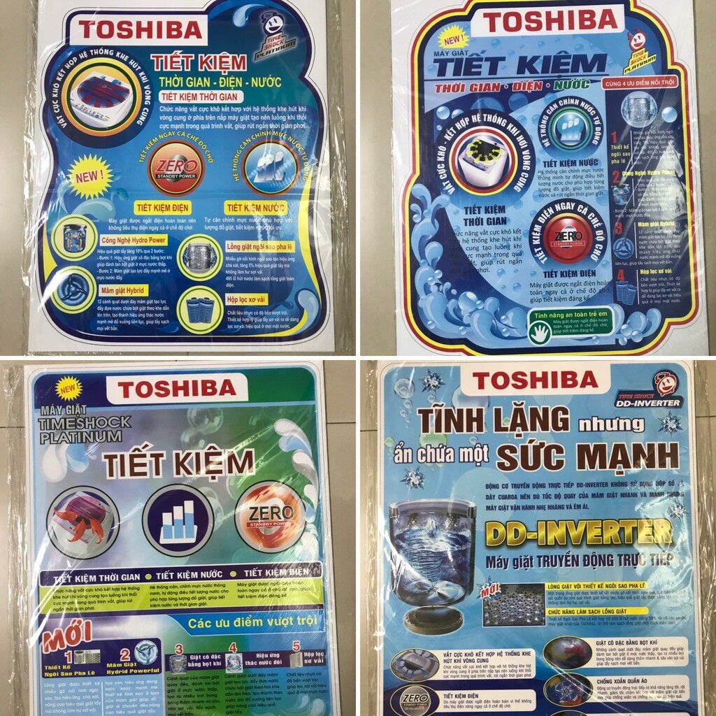 combo 5 tem dán máy giặt Toshiba