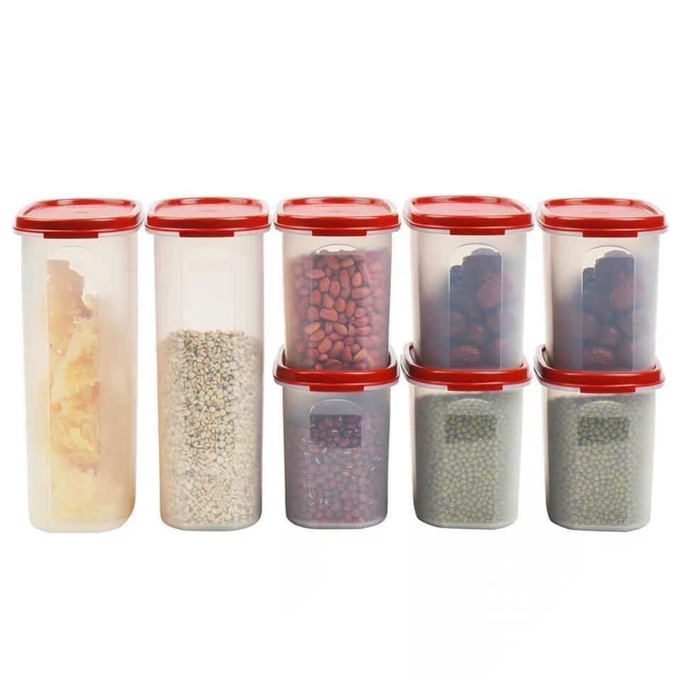 Set bộ 8 hộp oval đựng đồ khô Tupperware