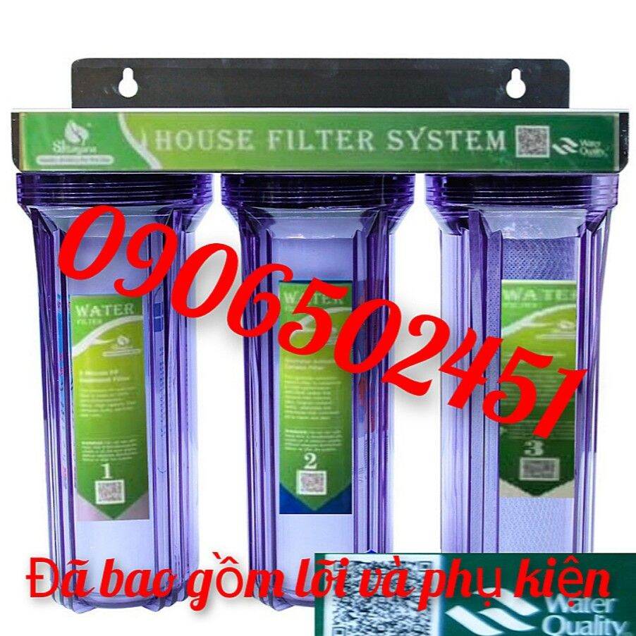 Bộ lọc nước sinh hoạt 3 cấp lọc 10 inch trong