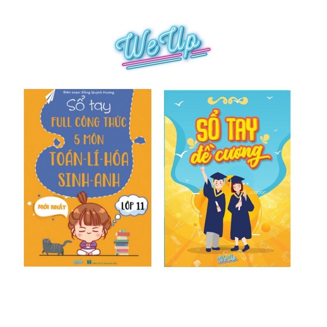 Combo 2 cuốn sổ tay đề cương và sổ tay 5 môn toán lí hóa sinh anh lớp 11