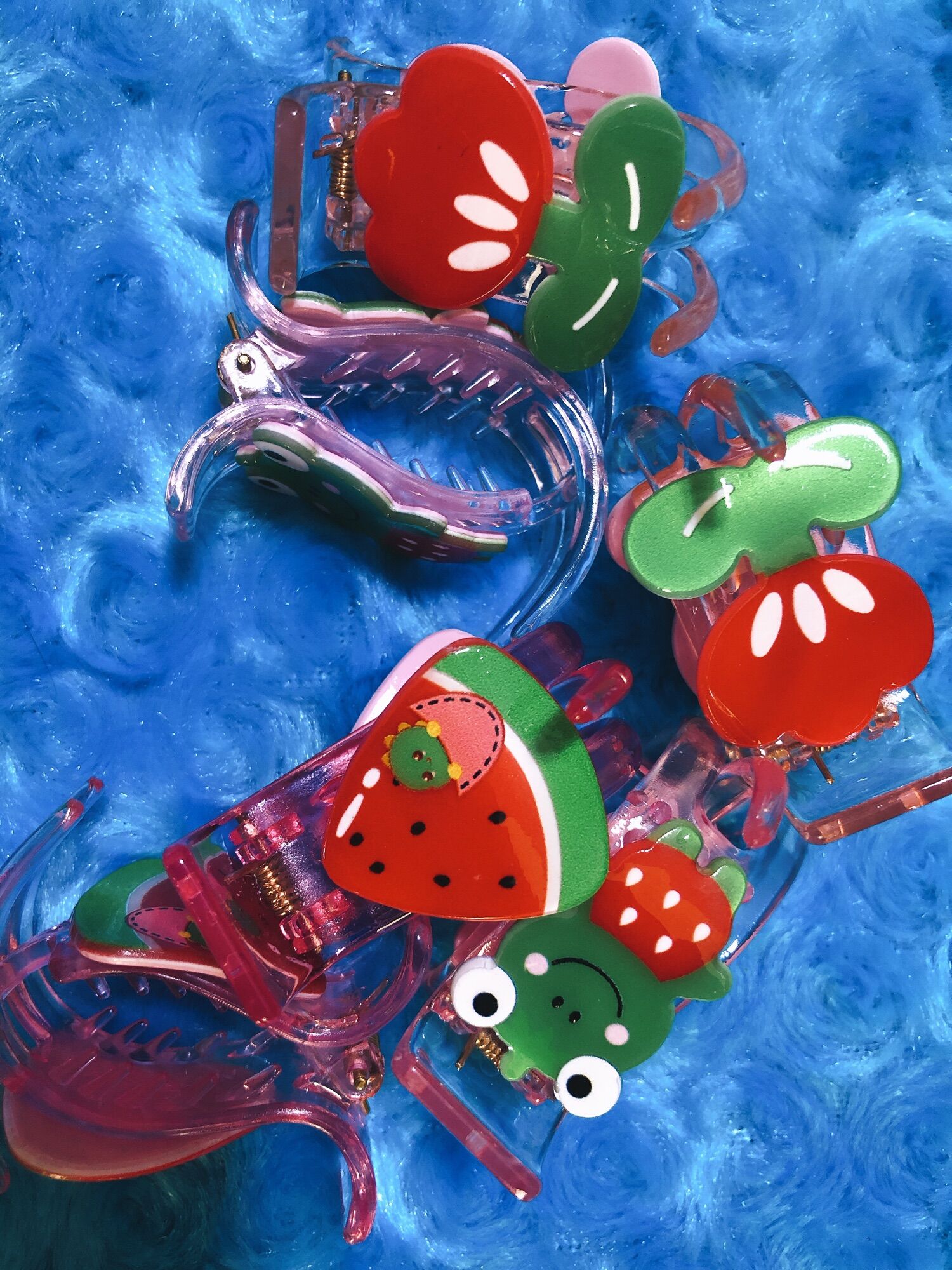 Gắp tóc 3 răng hình trái cây in cute 1 cái