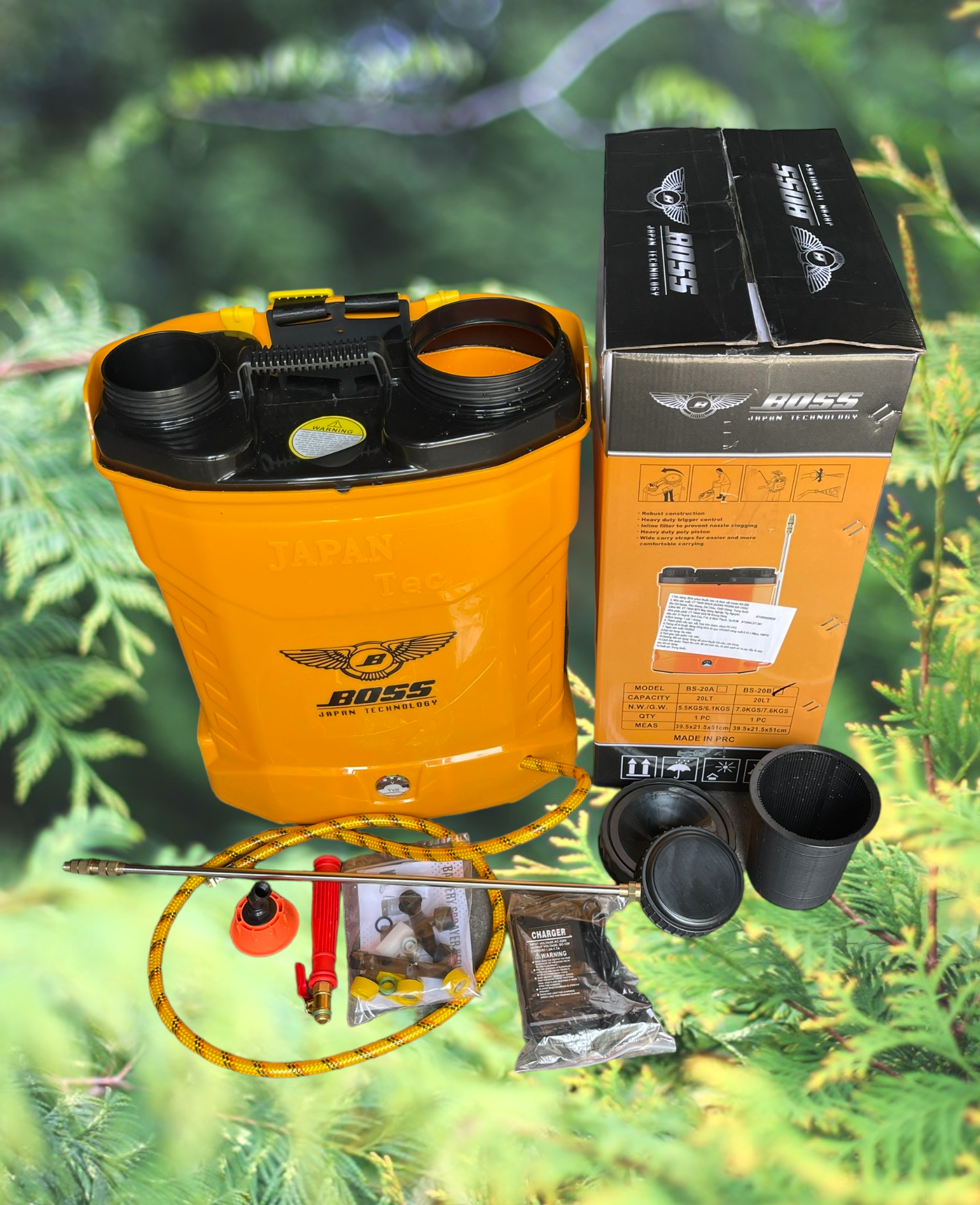 Bình phun thuốc trừ sâu bằng điện boss 20lit 2 bơm .