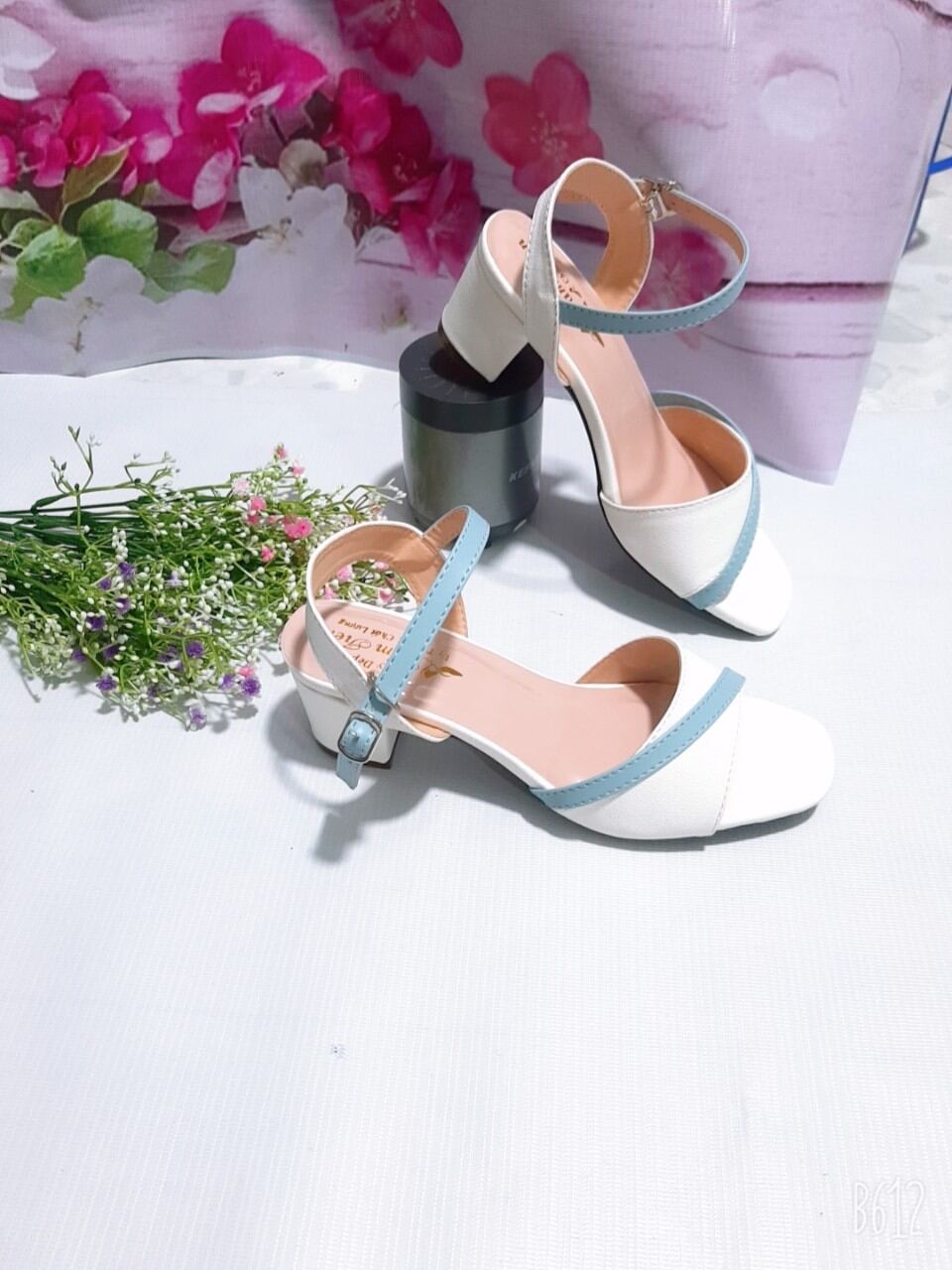 Ảnh thật giày xăng đan nữ phối màu xanh hot size nhỏ 33, 34 đến 40, 41,42,43,44