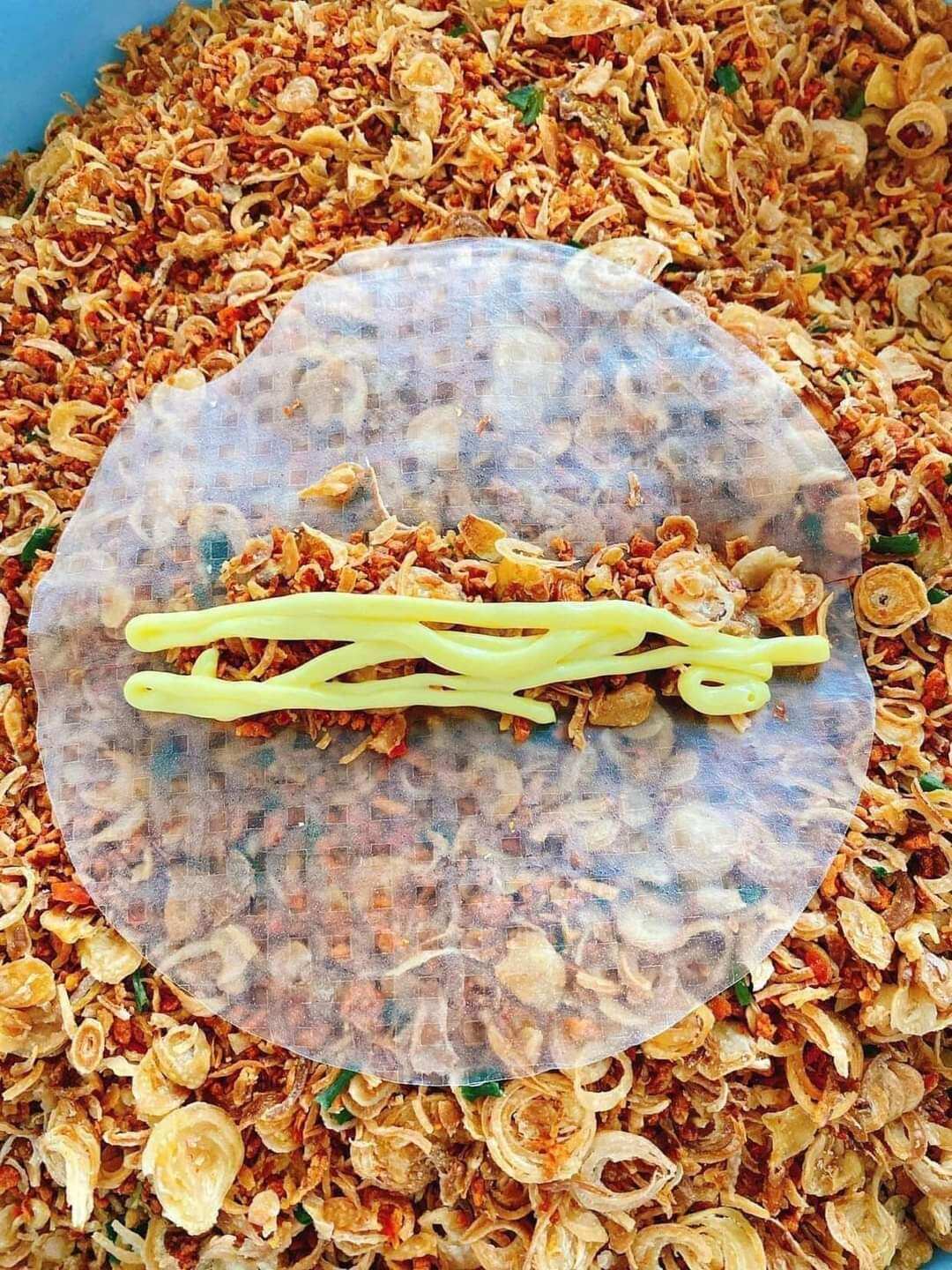 [ hộp 600g ] Bánh tráng phơi sương + muối ruốc phí hành
