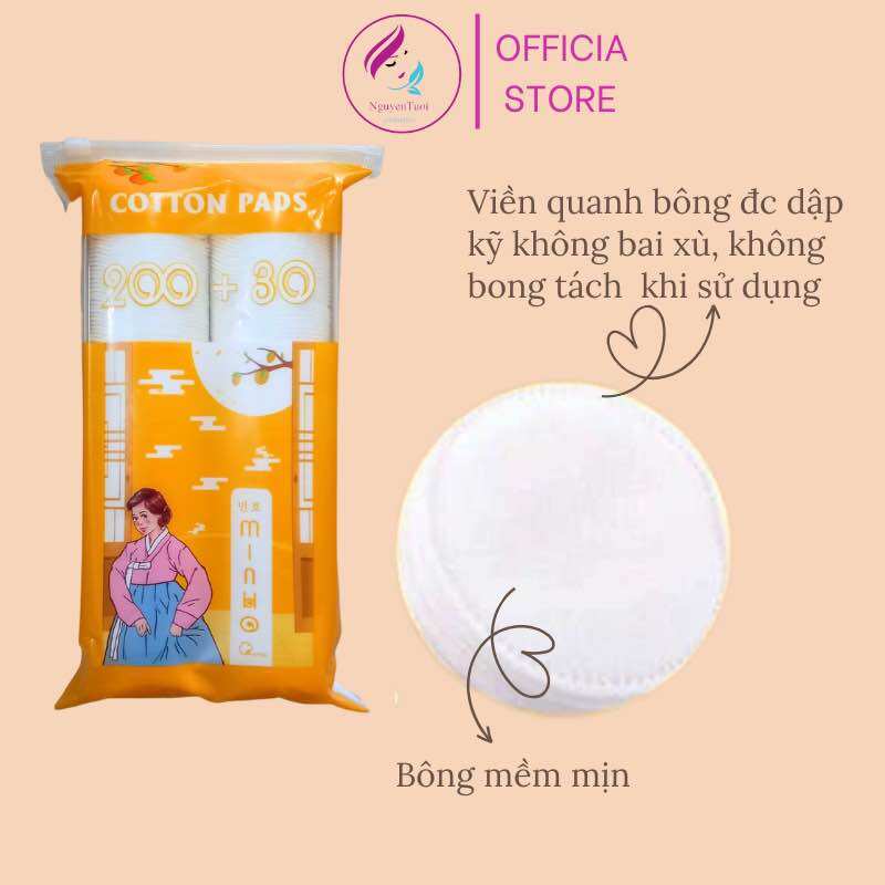 Bông tẩy trang hàn quốc Minho 200+30 miếng