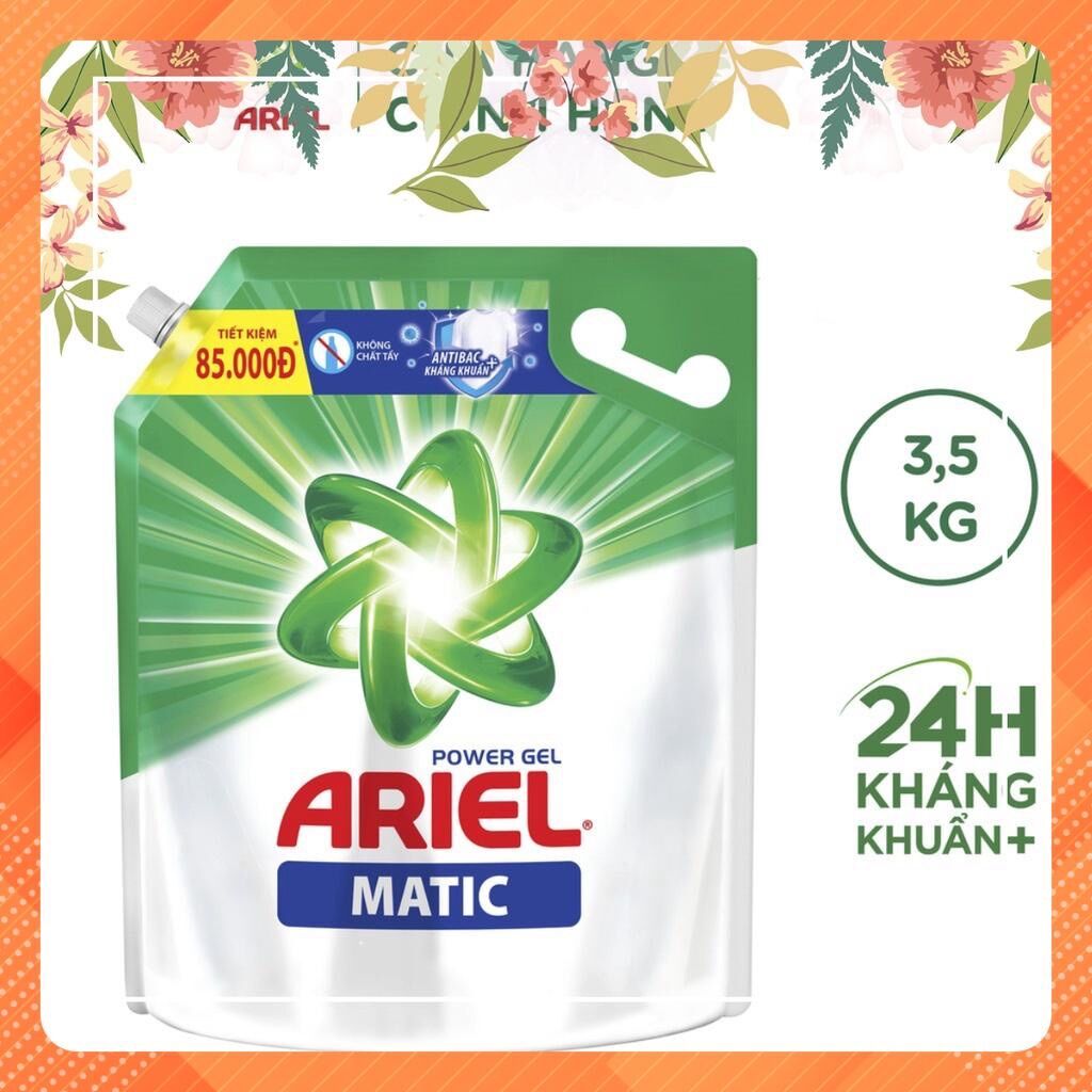 Nước giặt Ariel MATIC đậm đặc sạch nhanh túi 3.5kg