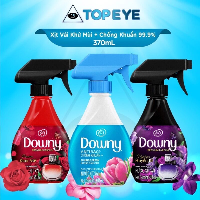 Xịt Vải Downy Khử Mùi, Thơm Mát Và Chống Khuẩn 99.9% Tức Thì 370ml