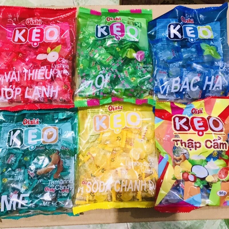 Combo 5 gói kẹo oishi vị vải 90gr