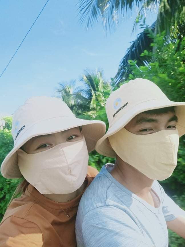 MŨ KHẨU TRANG 2 LỚP ( mũ kèm khẩu trang chống nắng)