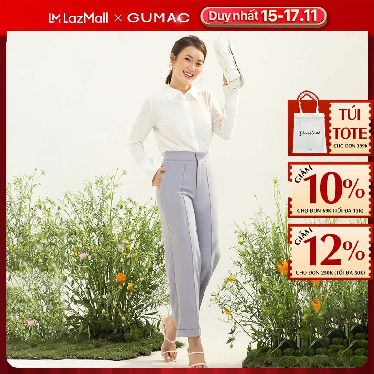 Quần tây nữ ống đứng GUMAC QC03040