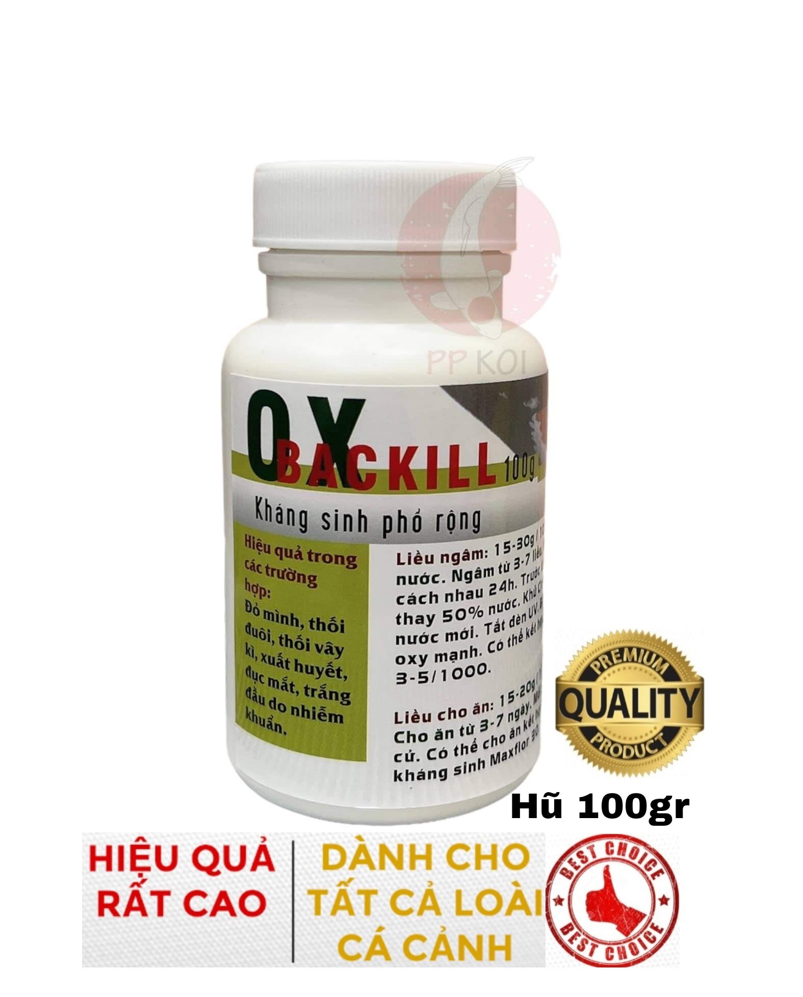 Ox-Backill diệt khuẩn, đỏ mình, đục mắt, lở loét, thối vẩy, thối vây kì ở cá Koi, cá Vàng, cá Rồng và các loại cá cảnh khác