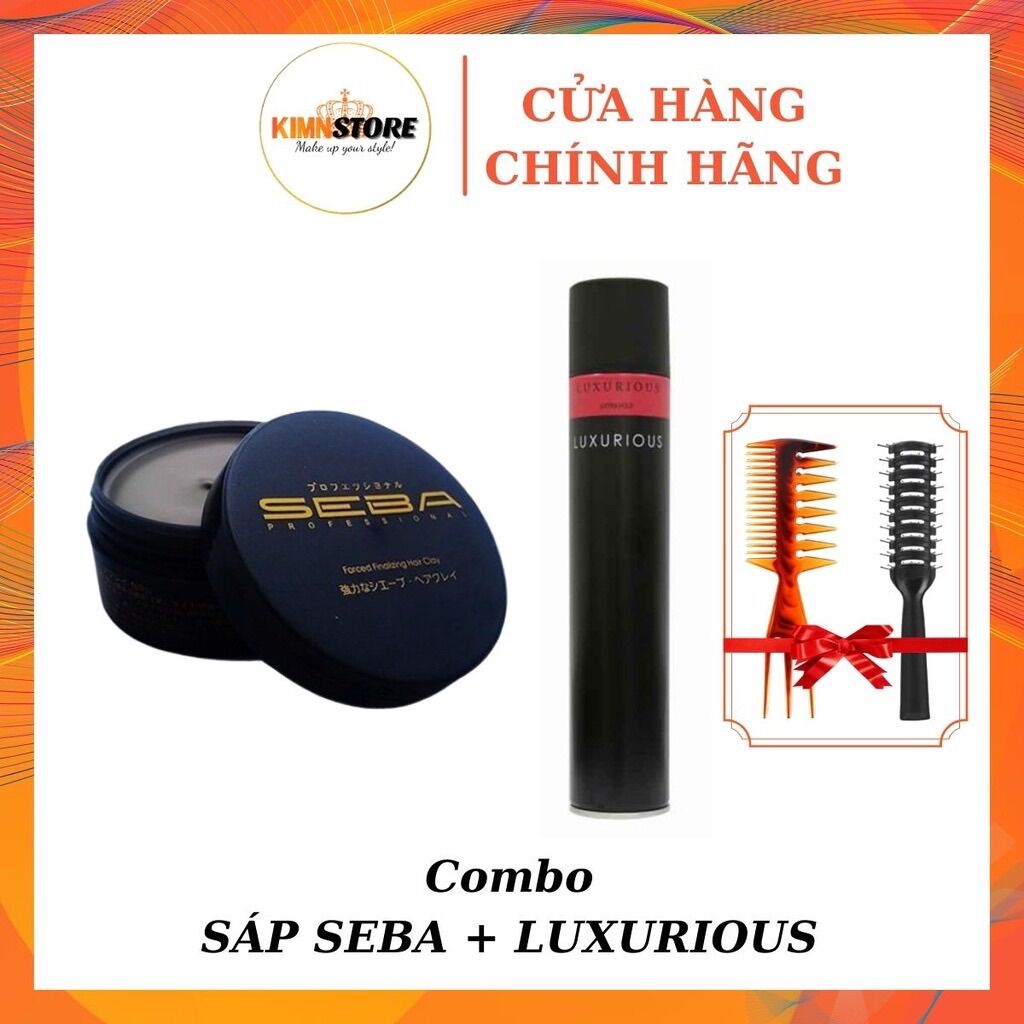 Combo Sáp vuốt tóc Seba & Gôm xịt tóc Butterfly Shadow 320ml, keo xịt tóc nam