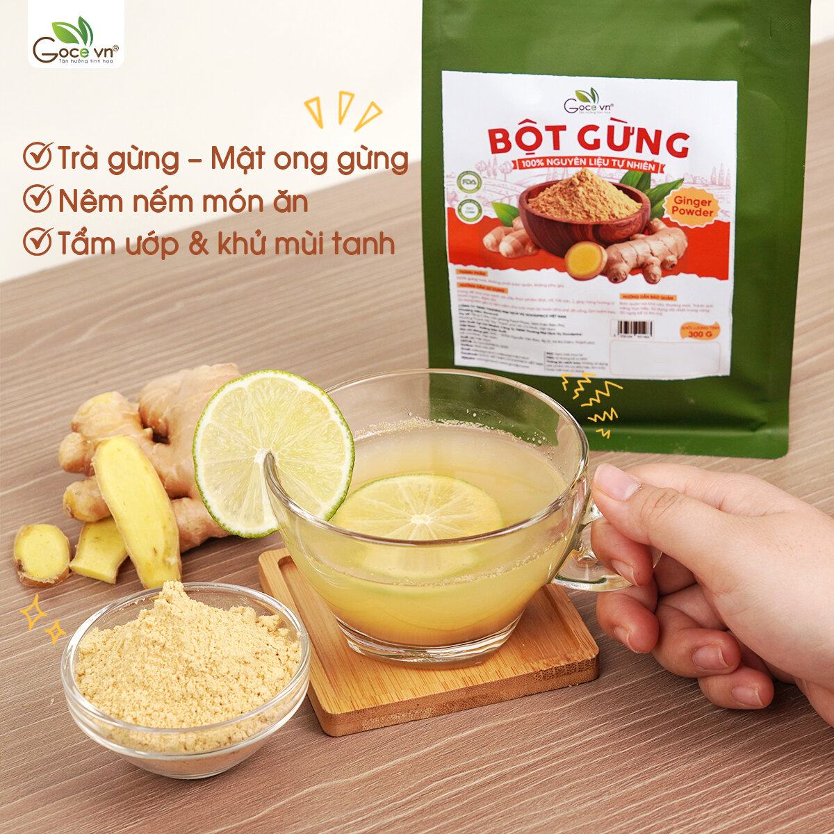 Bột gừng nguyên chất Goce - Túi 300g