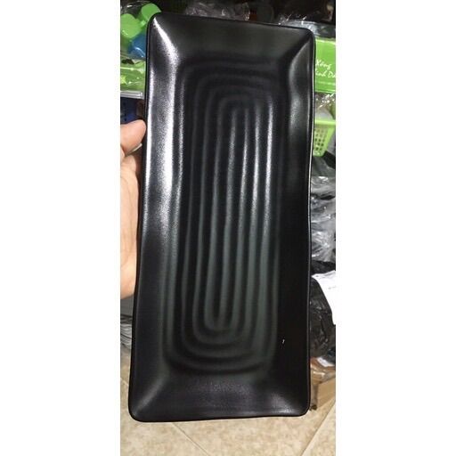 Đĩa chữ nhật đen nhám fataco