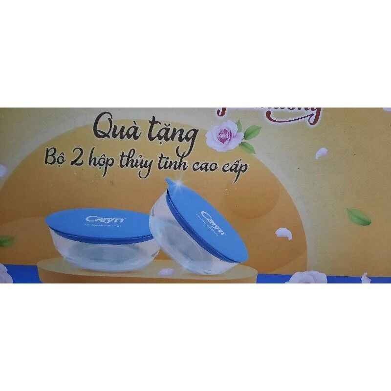 Bộ 2 Thố thủy tinh có nắp cao cấp( quà tặng caryn)