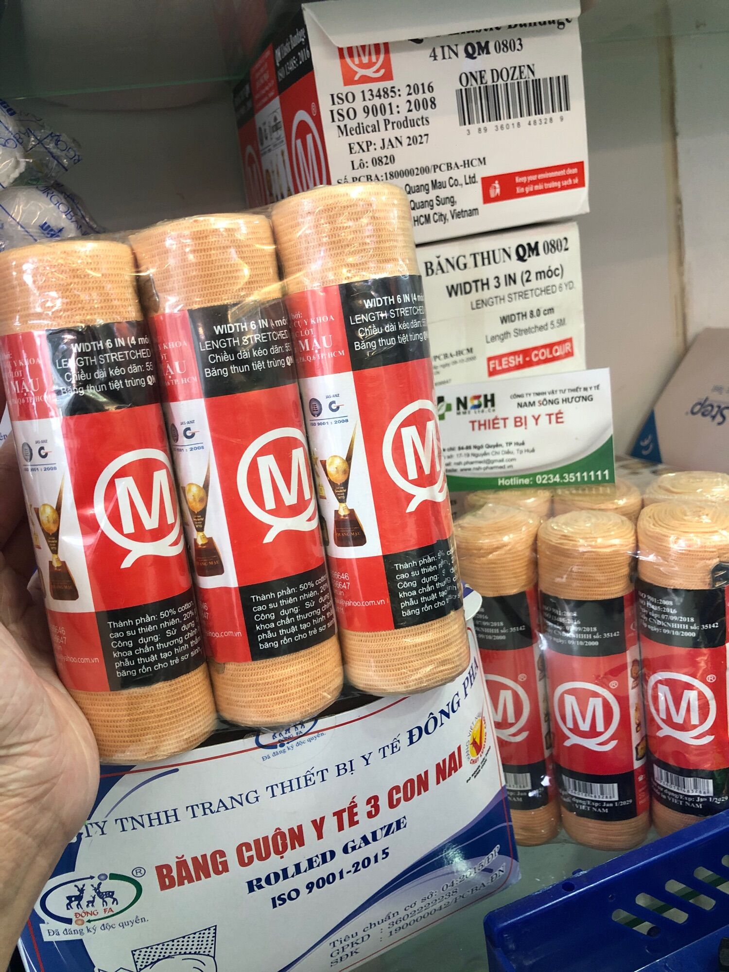 ❤️ băng thun y tế 4 móc 6 in qm quang mậu băng chun băng thun y tế 4 móc qm quang mậu băng thun cuộn y tế co dãn 4 móc qm