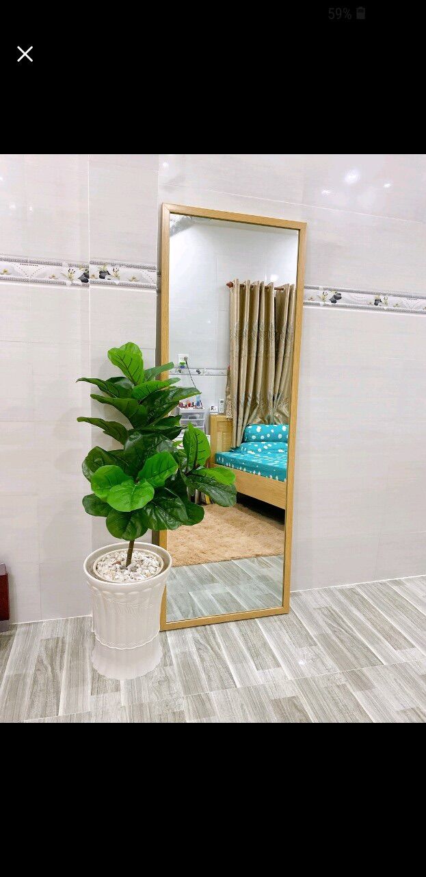 Gương soi toàn thân 45x160cm  treo tường hoặc dựa tường gỗ 071g