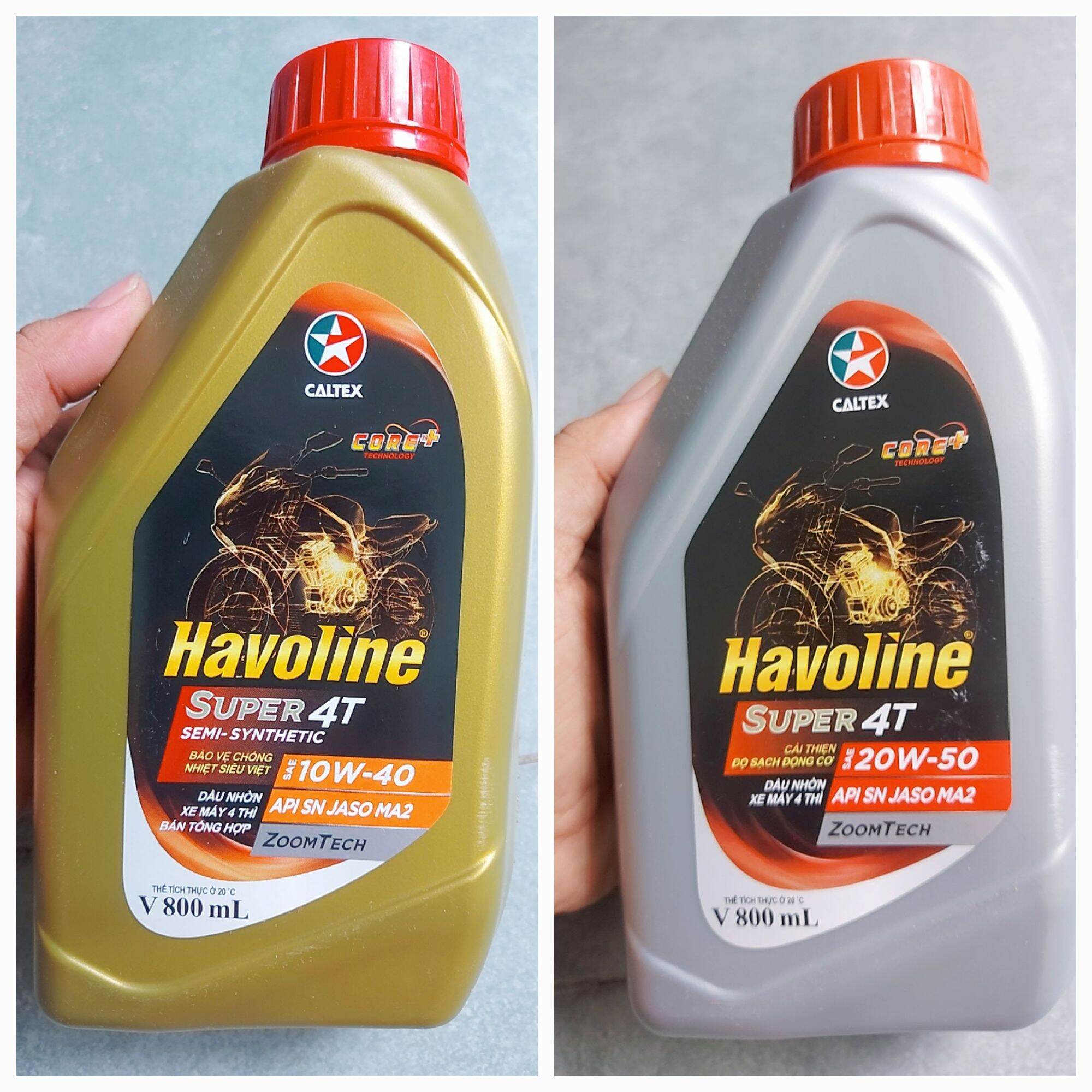 Dầu nhờn 4 thì xe số caltex havoline, cấp nhớt 10w-40 20w-50