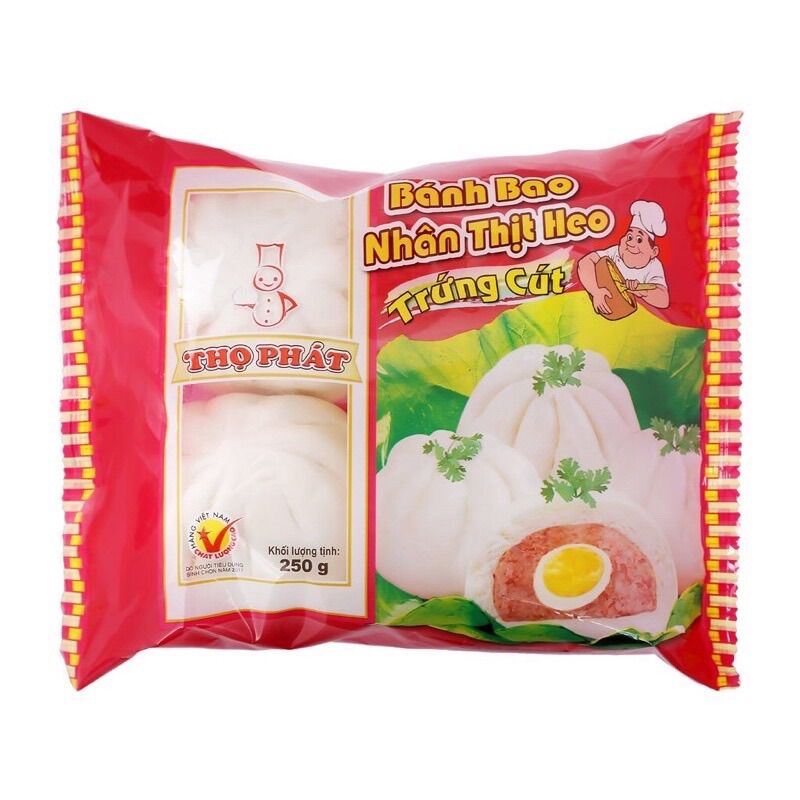 Bánh bao Thọ Phát nhân thịt heo trứng cút 4c 250g