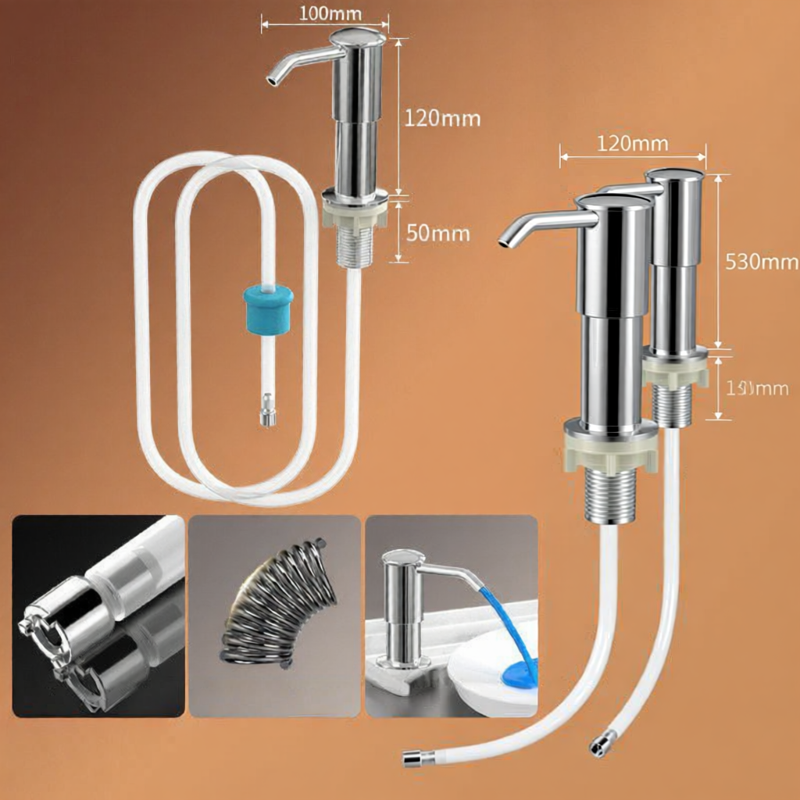 YIZHIBING | Easy Dispense Sink Side Soap Dispenser 304 Stainless Steel - 3