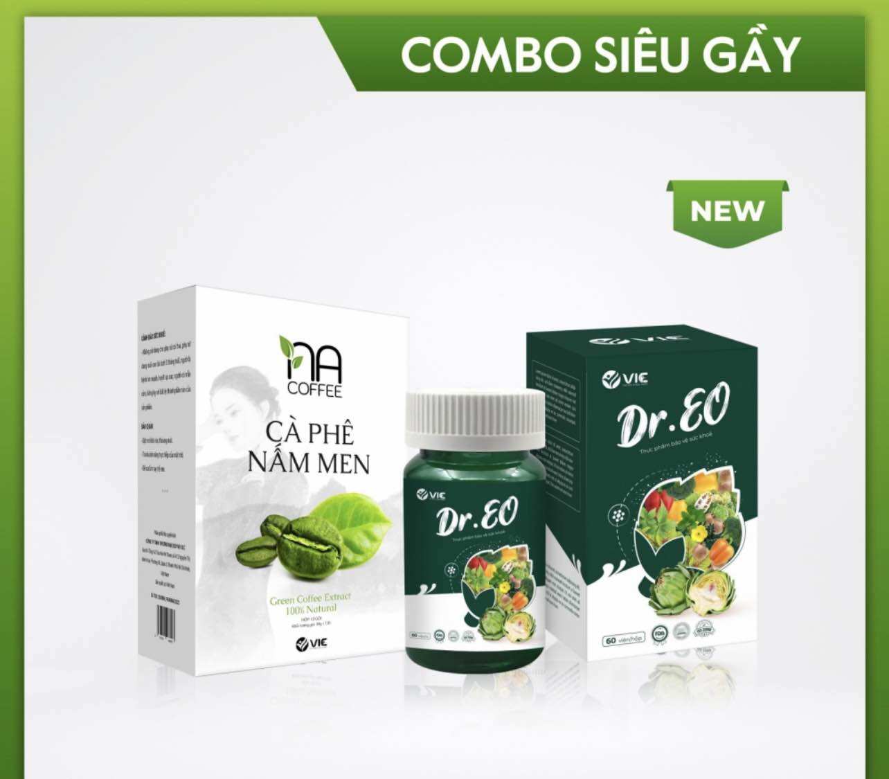 Combo Cà phê nấm men làm gầy và Dr.Eo hàng chuẩn