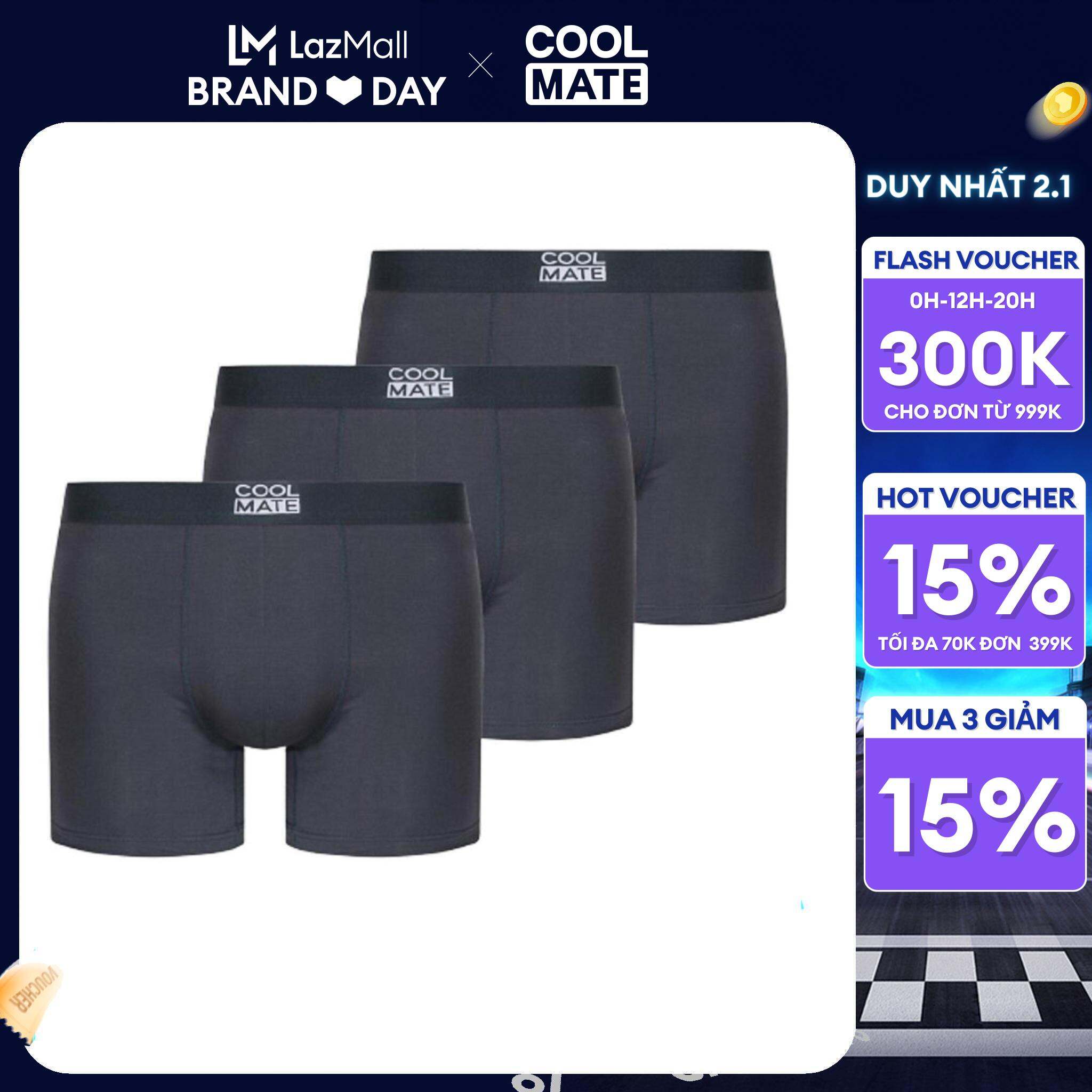 CHỈ 2.1 MUA 3 GIẢM 15COMBO 3 Quần lót nam Brief Boxer Bamboo kháng khuẩn thương hiệu Coolmate