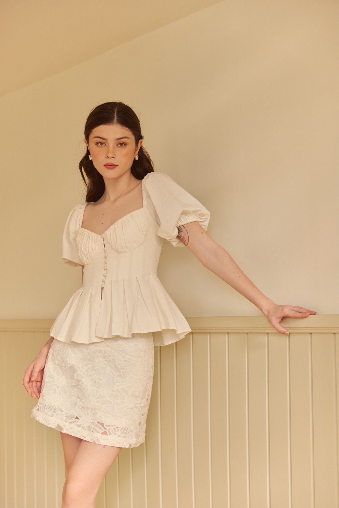 Áo Kiểu Nữ Cúp Ngực Xếp Ly - Elena Pleated Top