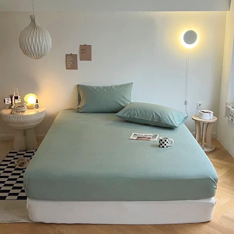 Bộ ga 3 món 2T cotton tici mềm mát kích thước 1mx2m,1m2x2m,1m4x2m,1m6x2m,1m8x2m,dùng cho nệm thấp hơn 18cm