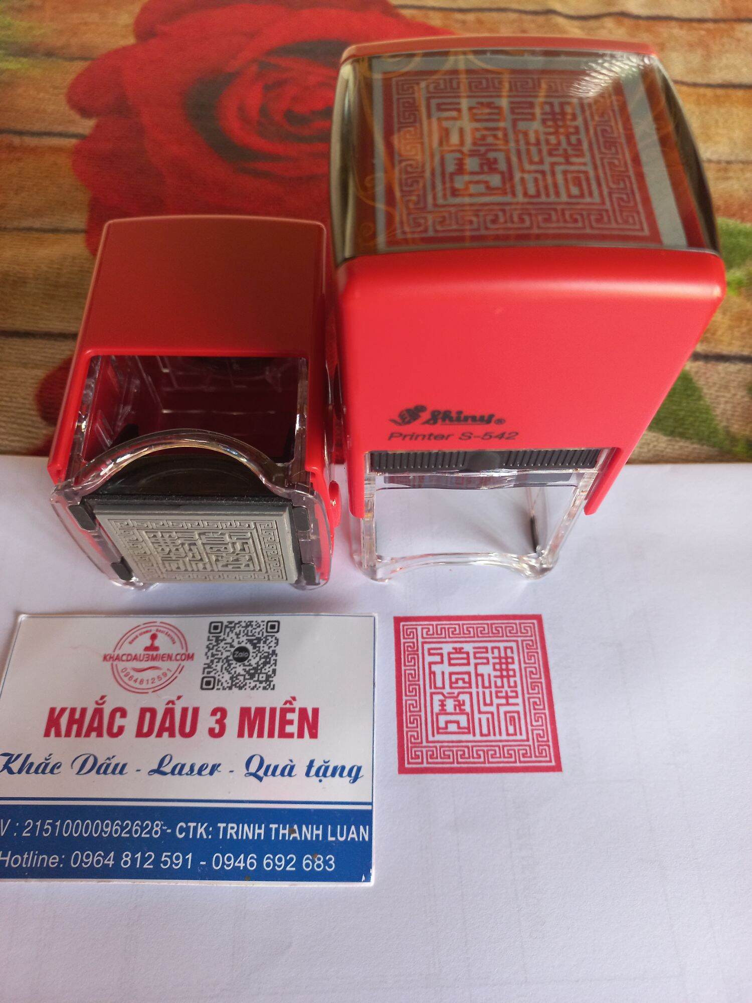 Dấu triện tam bảo liền mực chính hãng
