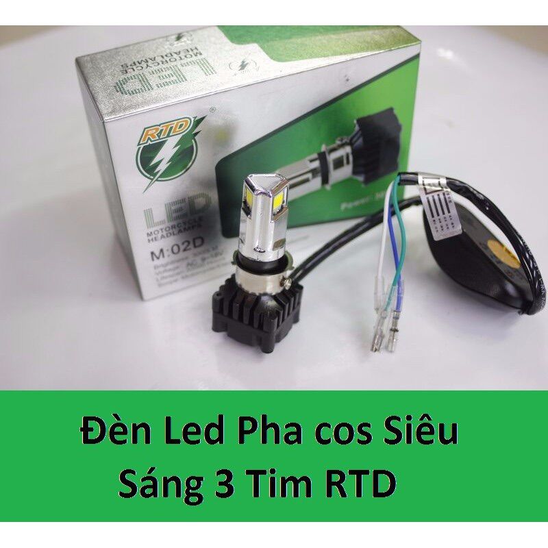 ĐÈN LED XE MÁY  RTD 02D/30W 3 TIM SIÊU SÁNG
