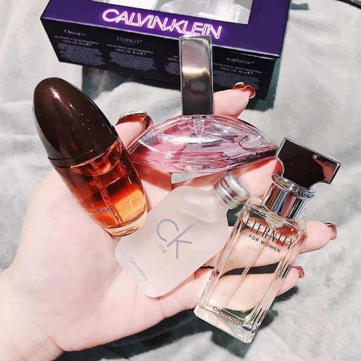 🌻🌻[Chính hãng] Set nước hoa nữ Calvin Klein với 4 mùi hương khác nhau cho các nàng thay đổi, mỗi chai dung tích 15ml tiện lợi