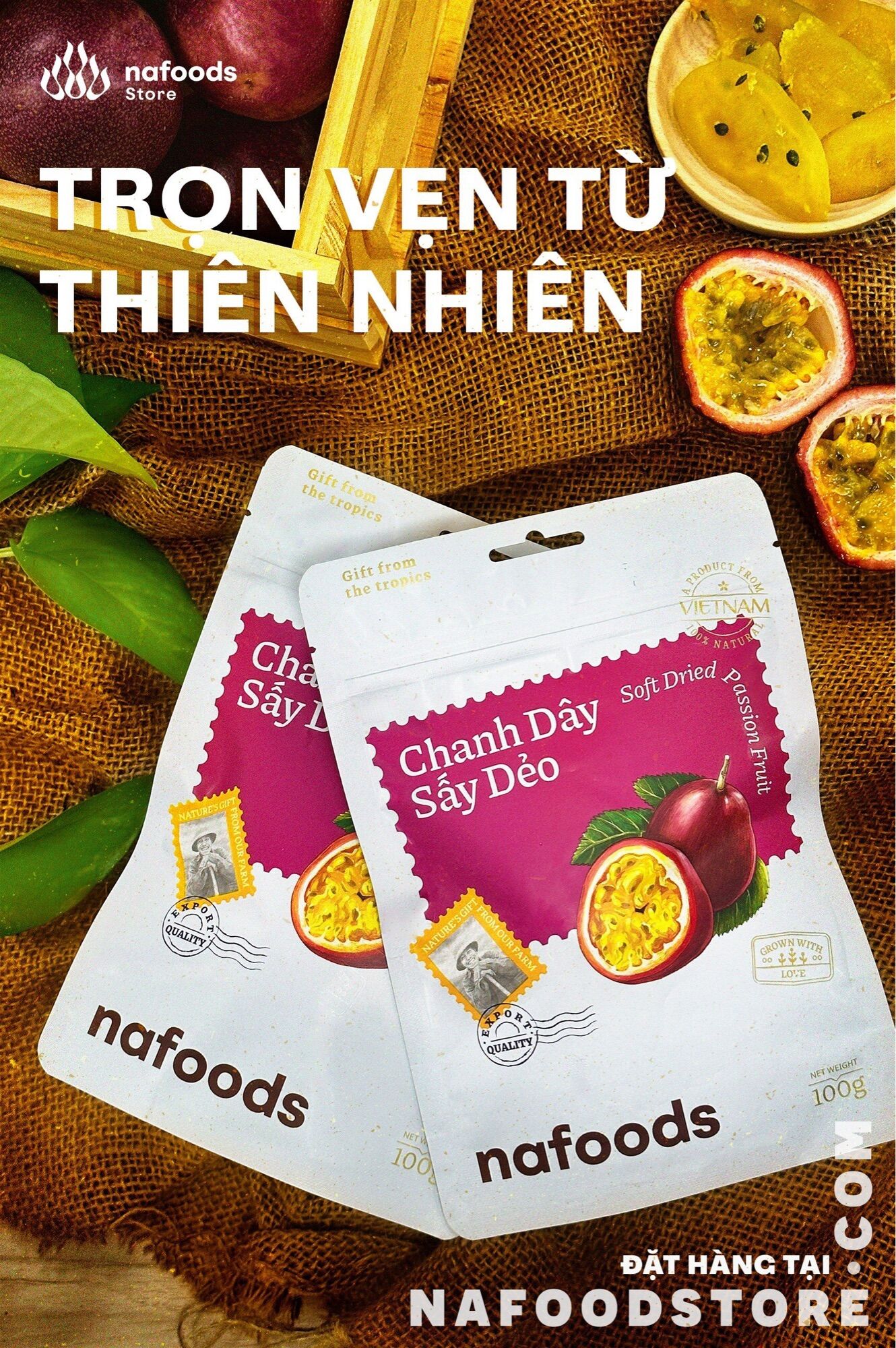 Chanh leo sấy dẻo 100gr Nafoods