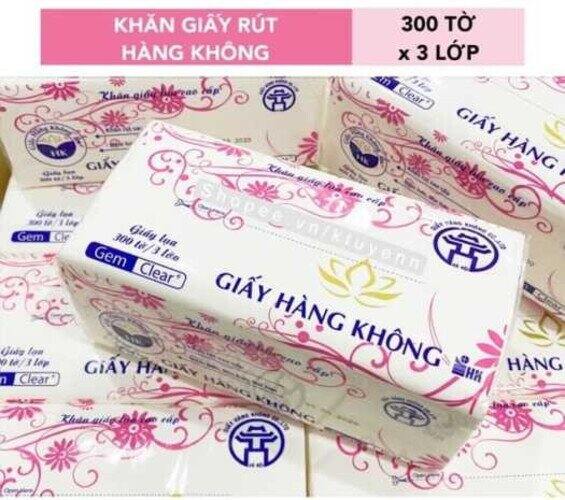 Khăn giấy lụa rút hk 300 tờ / 3 lớp