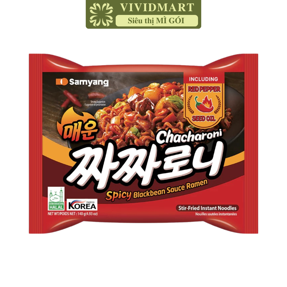 [GÓI LẺ] - SAMYANG - Mì trộn Samyang Chacharoni 2 vị: Tương tàu Jjajang cay Mì trộn Chacharoni Samya