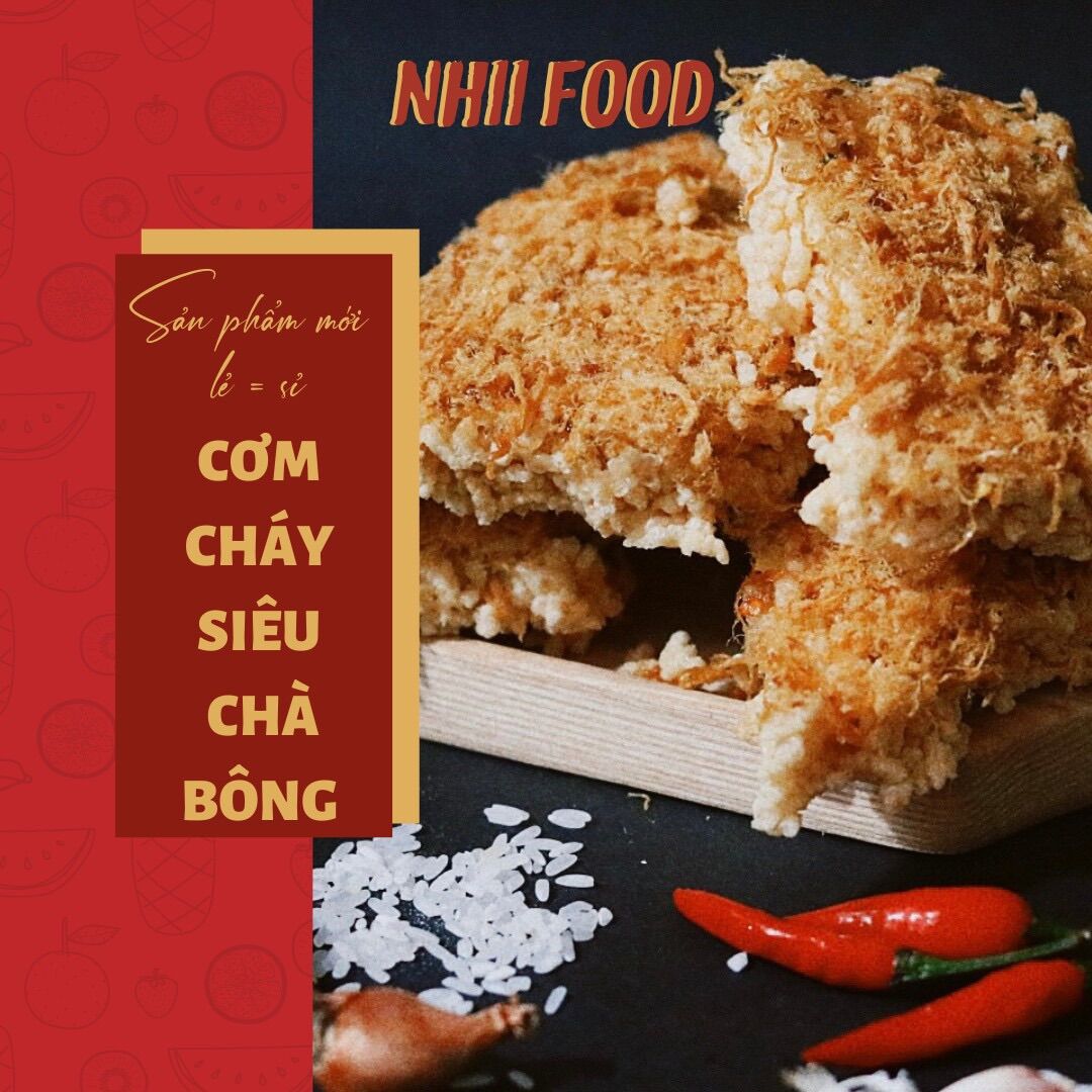 250gr cơm cháy siêu chà bông nhii food thực phẩm sạch nhà làm