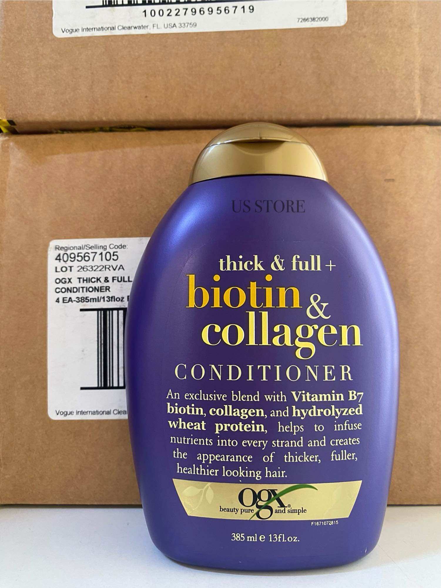 [Chính hãng - Bản Mỹ] Bộ dầu gội xả Biotin tím Thick & Full Biotin & Collagen OXG 385ml
