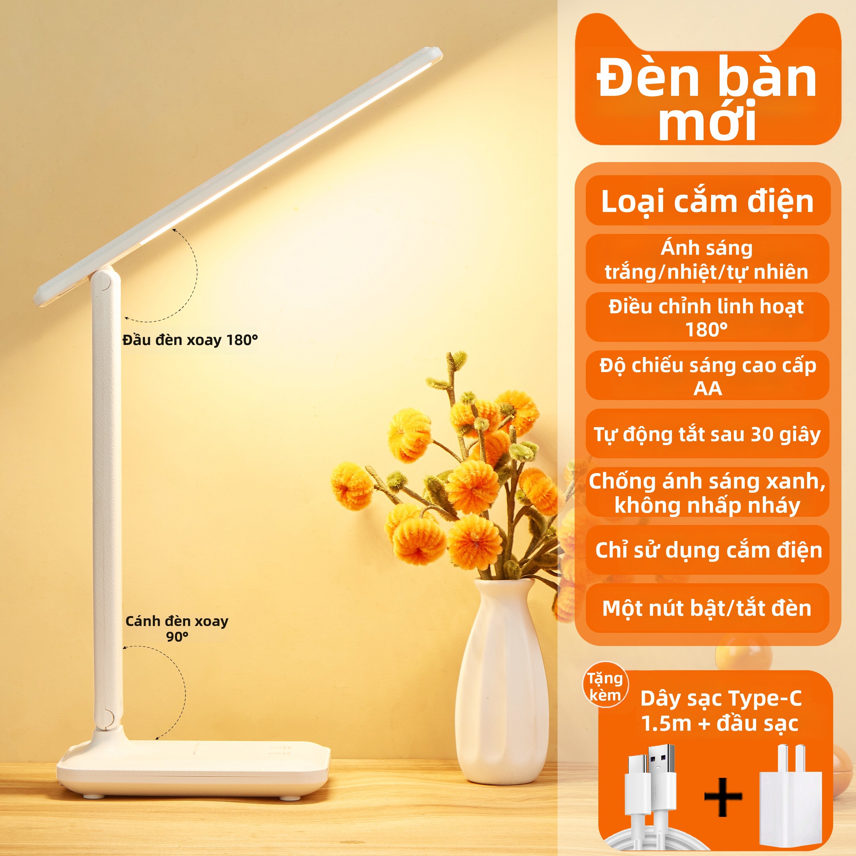 Đèn Bàn Chống Cận Thị Gập Được