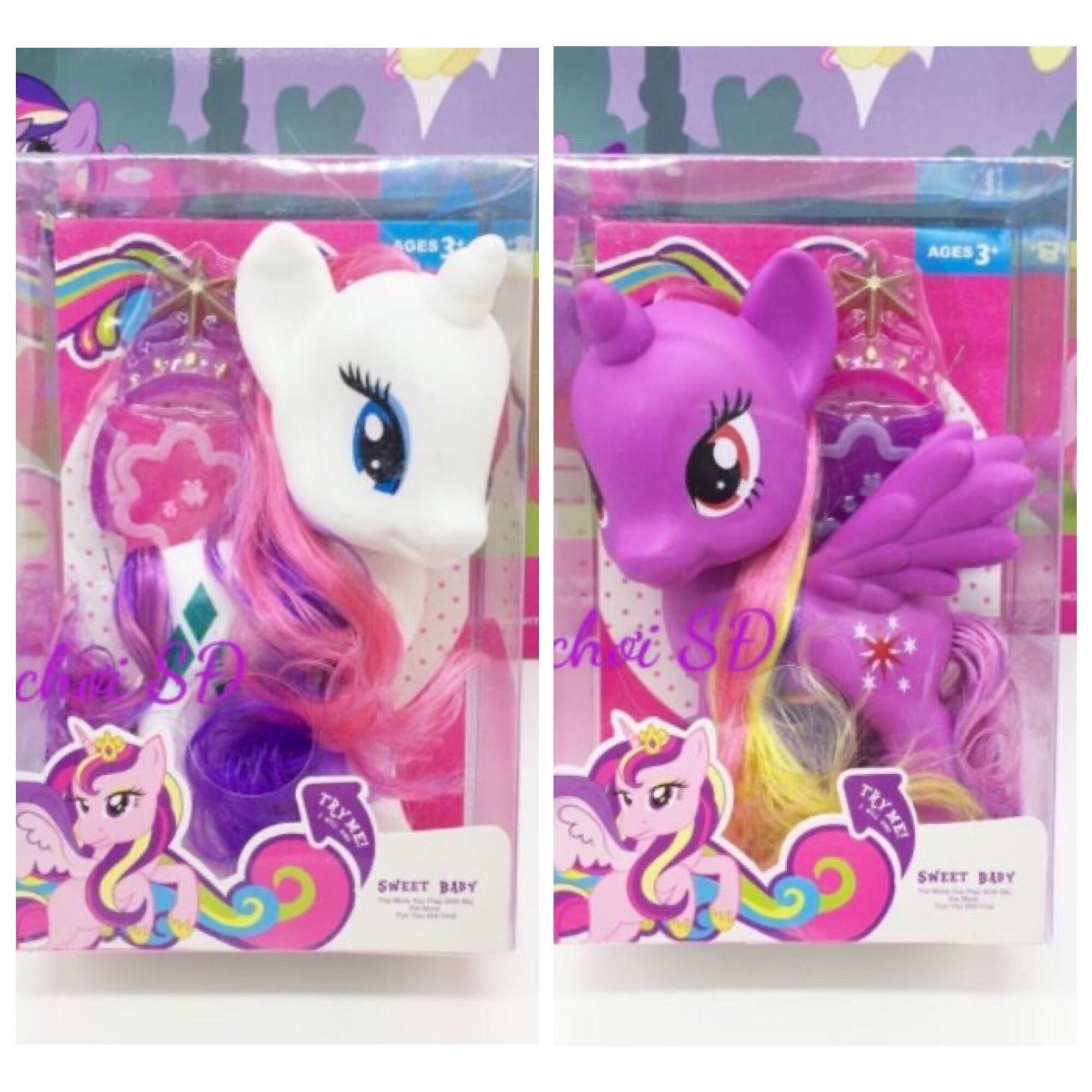 Mô hình ngựa pony - trắng và tím