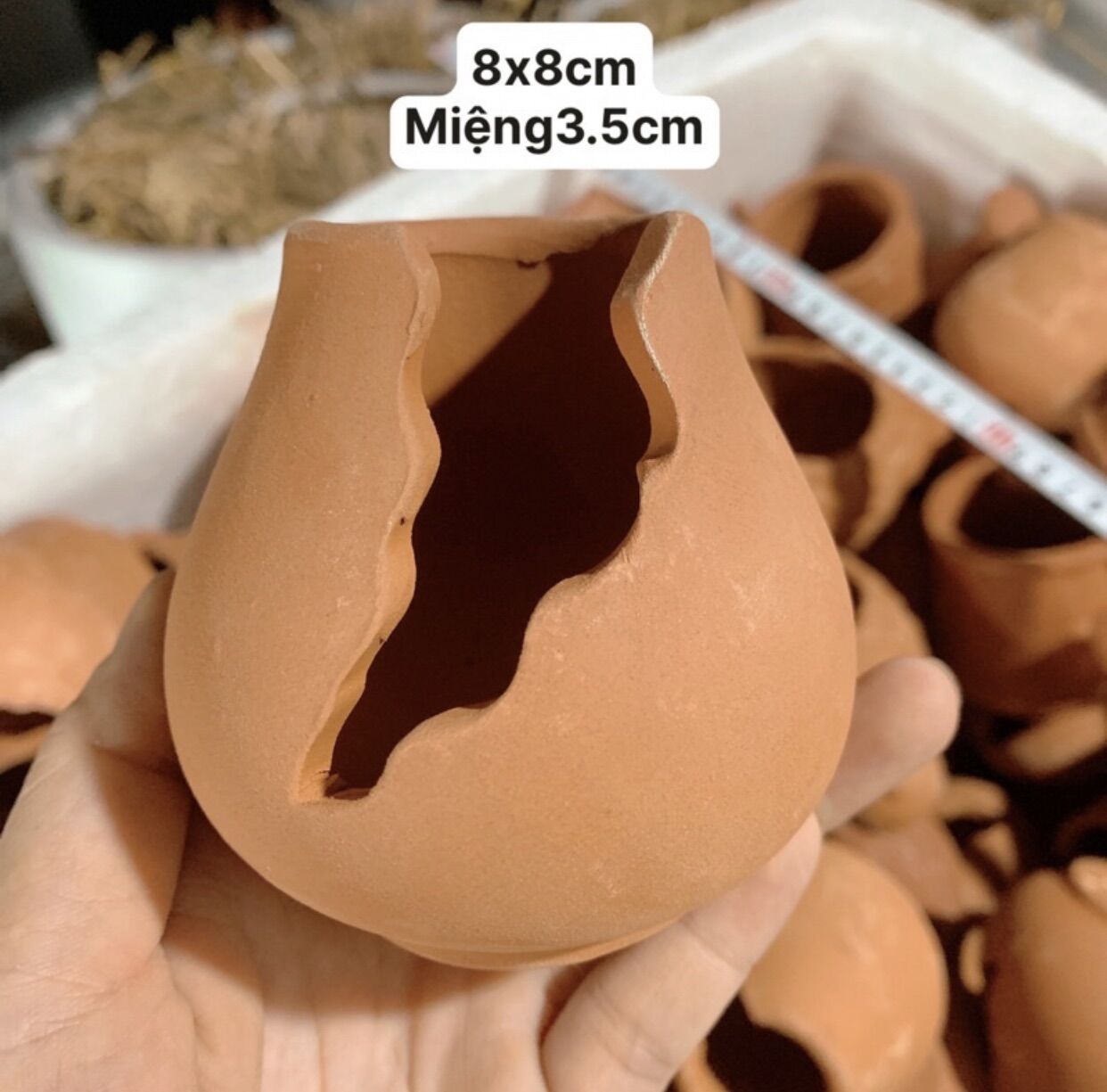 Chậu đất nung xẻ mini