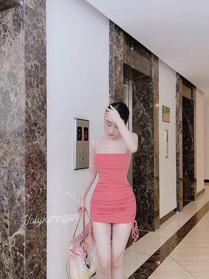 HCM ( Hình shop tự chụp) đầm body dây rút 2 dây sexy