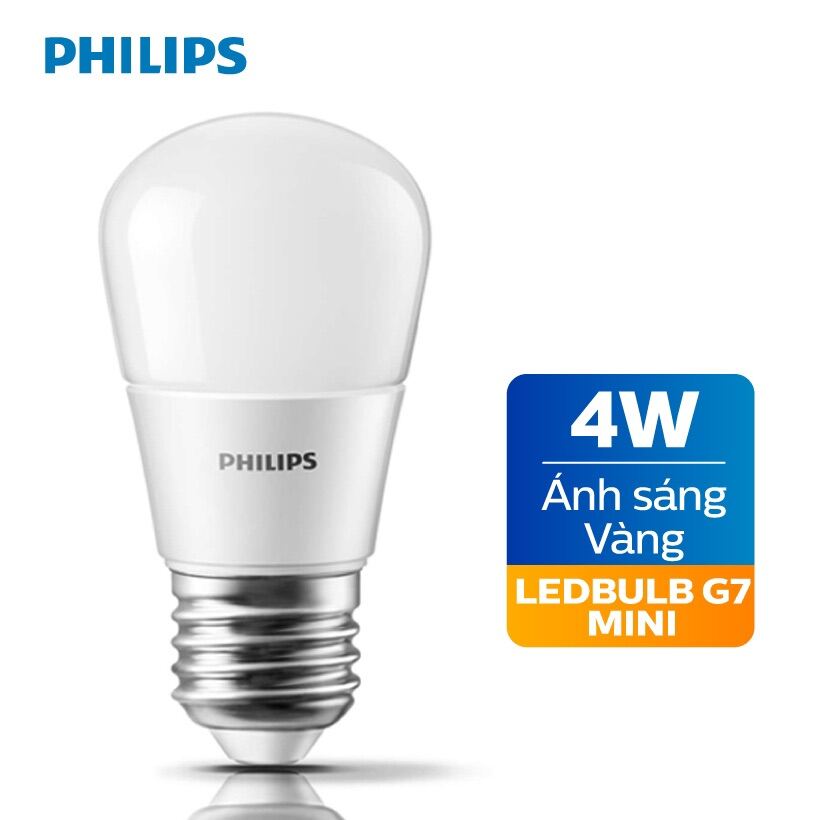 Bóng Led Bulb 4W Philips. Bóng Đèn Tròn 4W E27 P45 Ánh Sáng Trắng