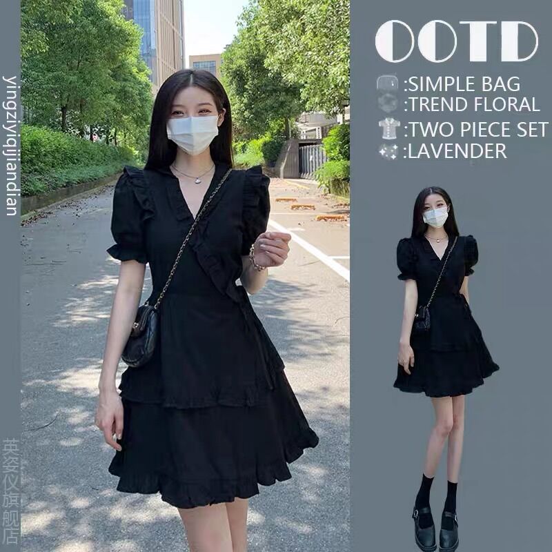 Đầm bèo cổ V big size dành cho khách ngoại cỡ từ 60-90 ký)