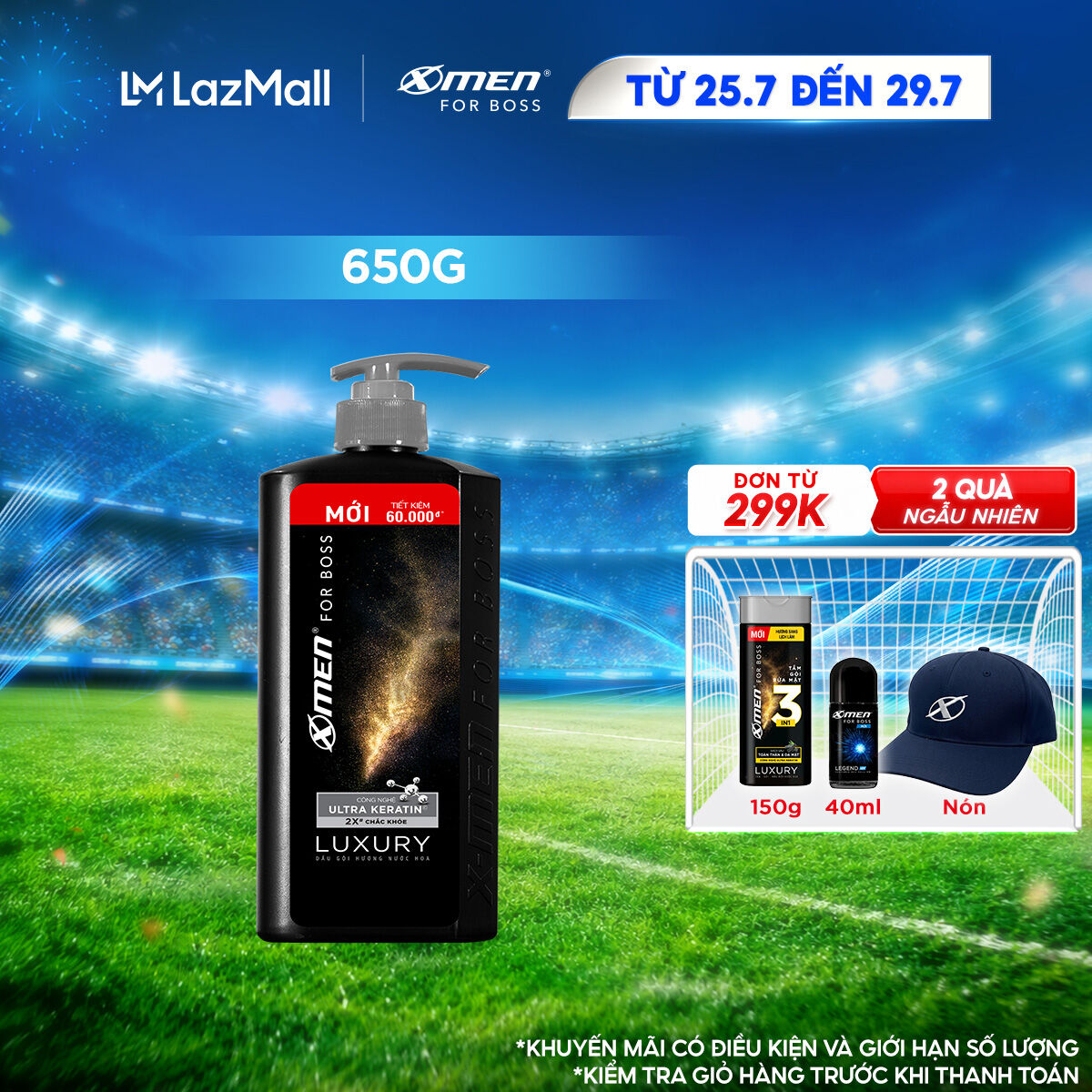 Dầu gội X-Men for Boss hương trầm đầy nội lực Luxury với Ultra Keratin© mới 650g