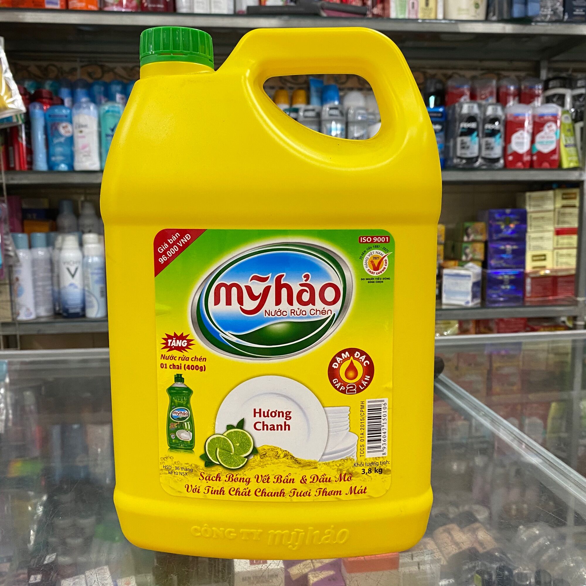 Nước rửa chén Mỹ Hảo hương chanh can 3.8kg