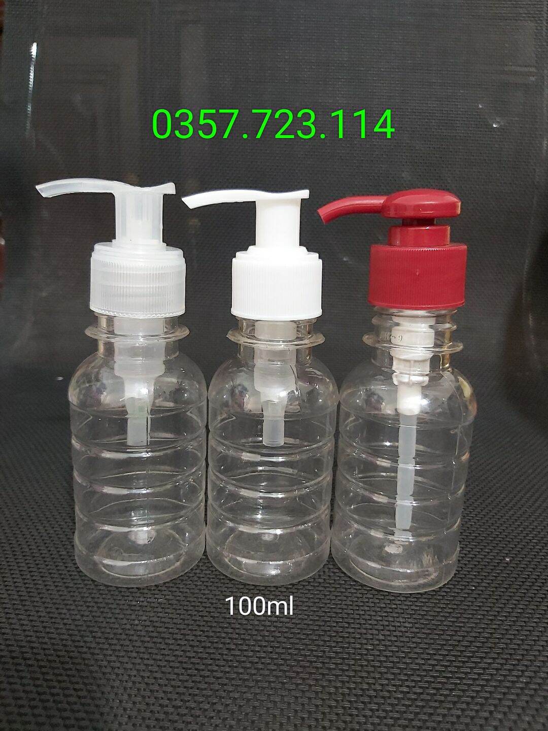 Chai nhựa 100 ml thân xoắn vòi ấn
